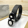 Silver-Black 2 Tone Leather Strap Belt-SunglassesCraft