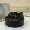 Two Tone Metal Round GG Leather Strap Belt-SunglassesCraft