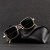 Stylish Square Black And Gold Retro Sunglasses For Men And Women-SunglassesCraft