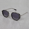 Metal Frame Round Silver Black Sunglasses For Men And Women-SunglassesCraft