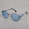 Vintage Round Side Cap Blue Candy Sunglasses For Men And Women-SunglassesCraft