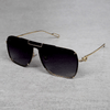Classic Metal Frame Flat Black Gradient Sunglasses For Men And Women-SunglassesCraft