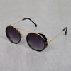 Metal Frame Round Gold Black Gradient Sunglasses For Men And Women-SunglassesCraft