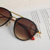 Brown And Gold R4292 Round Unisex Sunglasses For Men And Women-SunglassesCraft