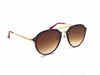 Brown And Gold R4292 Round Unisex Sunglasses For Men And Women-SunglassesCraft