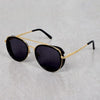 Metal Frame Round Gold Black Sunglasses For Men And Women-SunglassesCraft