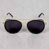 Metal Frame Round Gold Black Sunglasses For Men And Women-SunglassesCraft