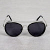 Metal Frame Round Silver Black Sunglasses For Men And Women-SunglassesCraft