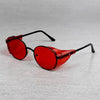 Vintage Round Side Cap Red Candy Sunglasses For Men And Women-SunglassesCraft