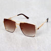Trendy Metal Square Golden Brown Gradient Sunglasses For Men And Women-SunglassesCraft