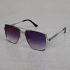 Trendy Metal Square Silver Blue Gradient Sunglasses For Men And Women-SunglassesCraft