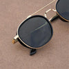 Black And Gold S4612 Metal Frame Polarized Round Sunglasses For Men And Women-SunglassesCraft