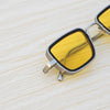 Retro Square Silver Yellow Sunglasses For Men And Women-SunglassesCraft