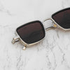 Retro Square Silver Brown Sunglasses For Men And Women-SunglassesCraft