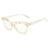 Popular Retro Cat Eye Fashion Ultralight Multi-cut Crystal Clear Lens Eyeglasses Spectacle Frame For Men And Women