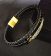 Fashion Stainless Steel Irregular Pattern Shape Leather Bracelet For Unisex-SunglassesCraft