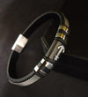 Stainless Steel Magnetic Multilayer Round Leather Bracelet For Unisex-SunglassesCraft