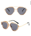Trendy Gematric Shape Metal Frame Light Weight Sunglasses For Men And Women-SunglassesCraft