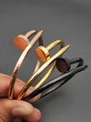 Stainless Steel Nail Bracelet Rose Gold Metallic Color For Unisex-SunglassesCraft