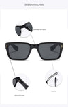 Trendy Rectangular Frame Rivet Arrow Simple Sunglasses For Men And Women - SunglassesCraft