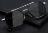 Fashionable Polarized Black Square Metal Sunglasses For Women And Men-SunglassesCraft