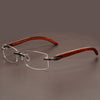 Rimless Wooden Frame Sunglasses For Unisex-SunglassesCraft