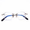 Fancy Vintage Retro Acetate with Metal Mini Square Shape Eyeglasses For Unisex