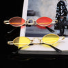 Brand Designer Metal Frame Fashion Small Oval steampunk Sunglasses For Men And Women-SunglassesCraft