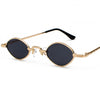 Brand Designer Metal Frame Fashion Small Oval steampunk Sunglasses For Men And Women-SunglassesCraft