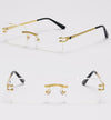 New Color Rectangle Rimless Gradient Sunglasses For Unisex-SunglassesCraft