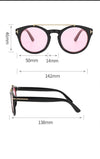Round Luxury Brand Designer Vintage  Colored Pink Punk Sunglasses For Men And Women- SunglassesCraft
