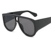 Trend Brand Flat Top Luxury Oversized Black Big Frame Pilot Sunglasses For Men And Women-SunglassesCraft