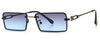 Stylish Retro Square Frameless Classic Vintage Brand Metal Narrow Designer Frame Sunglasses For Men And Women-SunglassesCraft