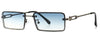 Stylish Retro Square Frameless Classic Vintage Brand Metal Narrow Designer Frame Sunglasses For Men And Women-SunglassesCraft