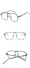 Unique Retro Fashion Clear Transparent Lens Anti Blue Block Designer Metal Vintage Brand Eyeglasses Spectacle Frame For Men And Women