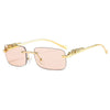 Luxury Vintage Rimless Gradient Brand Alloy Square Frame Classic Retro Pilot Designer Sunglasses For Men And Women-SunglassesCraft