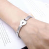 A Couple Lovers Jewelry Love Heart Lock Bracelet Stainless Steel Bracelets Bangles Key Pendant Necklace