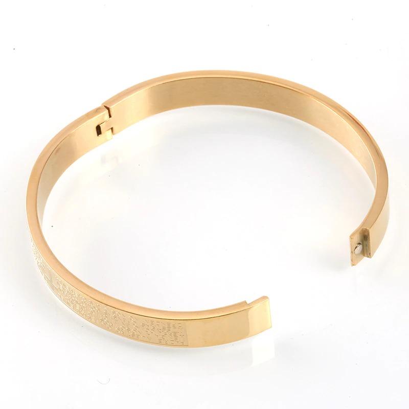 Mens gold all screws oval shaped openable bracelets 