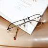 Trendy Retro Half Frame Sunglasses For Unisex-SunglassesCraft