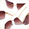 2021 Luxury Vintage Rimless Rectangle Brand Sunglasses For Men And Women-SunglassesCraft