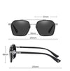 Fashionable Polarized Black Square Metal Sunglasses For Women And Men-SunglassesCraft