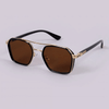 Classic Hexagon Design Brown Sunglasses For Unisex-SunglassesCraft