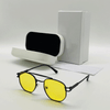 Classy Square Candy Sunglasses With Metal Frame For Men And Women-SunglassesCraft