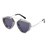 Stylish Metal Frame Silver Black Cat eye Sunglasses For Unisex-SunglassesCraft