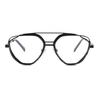 Stylish Metal Frame Black-Clear Lens Cat eye Sunglasses For Unisex-SunglassesCraft