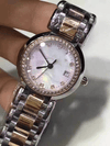 fashion crystal women quartz watch stainless steel date watches moon star famous brand lady clock mother of pearl shell dial