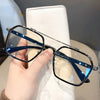 Vintage Oversized Frame Clear Lens Sunglasses For Unisex-SunglassesCraft
