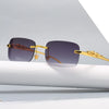 Luxury Rimless Square Metal Frame Unique Retro Fashion Classic Vintage Stylish Brand Designer Sunglasses For Men And Women-SunglassesCraft