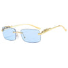 Luxury Vintage Rimless Gradient Brand Alloy Square Frame Classic Retro Pilot Designer Sunglasses For Men And Women-SunglassesCraft