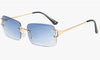 2021 Retro Brand Fashion Designer Rimless Gradient Square Sunglasses For Men And Women-SunglassesCraft